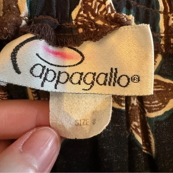 VTG Cappagallo Maxi Skirt Sz 8 Brown Beach  Button Boho Stretch Soft Hippie READ - Picture 12 of 15